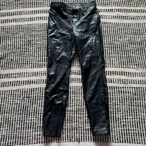 Zara Size M Black Faux Leather Skinny Pants